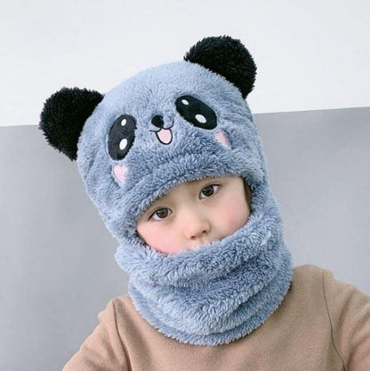 Beanie Wool Cap With Neck Warmer For Kids